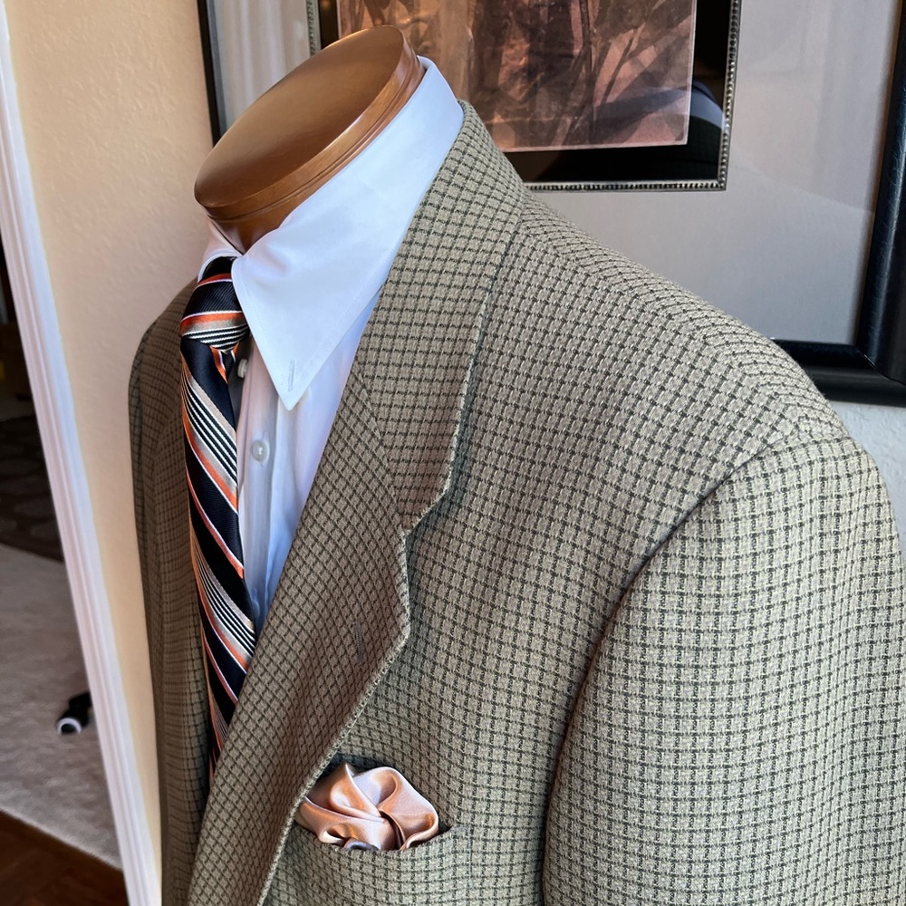 VIVA VINTAGE!  Andrew Fezza Assets All Wool Mini-check Weave Size 41R - Picture 7 of 14